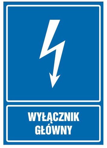 Znak informacyjny WYŁĄCZNIK GŁÓWNY