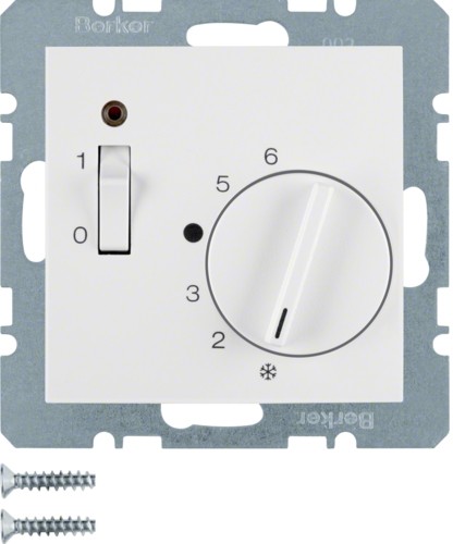 Berker B3/B7 biały mat regulator temperatury [20301909] B_20301909