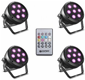 Cameo Light ROOT PAR 4 SET 1 - Zestaw składający się z 4 x CLROOTPAR4 z pilotem na podczerwień (CLPFLAT1REMOTE) CLROOTPAR4SET1