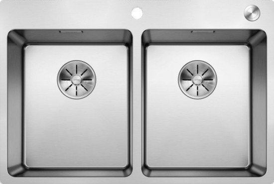 Blanco Zlew ANDANO 340/340-IF/A stal polerowana korek AUTO InFino PushControl) 525248) 525248