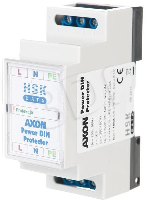 Axon HSK DATA [Power DIN Protector] - zabezpieczenie przeciwprzepięciowe dla urządzeń automatyki przemysłowej (wielokanałowy układ zabezpieczający, niewielkie rozmiary) W0035
