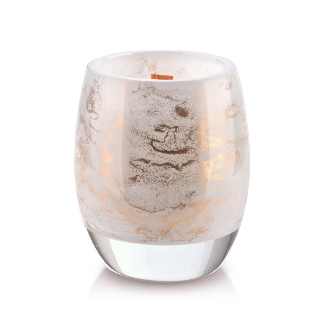 Lumarko Lumarko CRISTIE Świeca (wkład do lampionu)10x8cm złoty marmur OX5033 Mondex