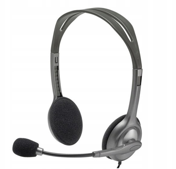 Słuchawki z mikrofonem Logitech H111 Binarny szare