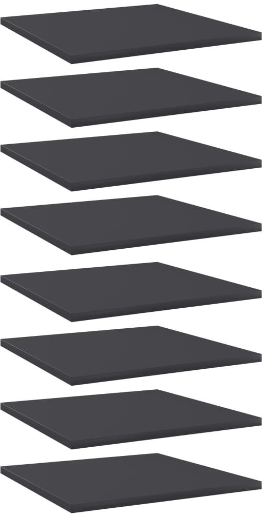 VidaXL Półki na książki, 8 szt., szare, 40x40x1,5 cm, płyta wiórowa 805175 VidaXL