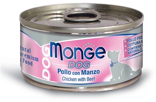 Monge DOG KURCZAK Z WOŁOWINĄ PUSZKA 95G