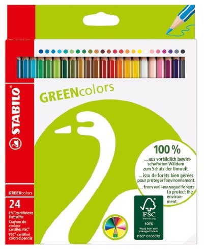 Zdjęcia - Pozostałe artykuły szkolne STABILO Kredka drewniana  GREENcolors etui 24 szt. FSC 6019/2-24 