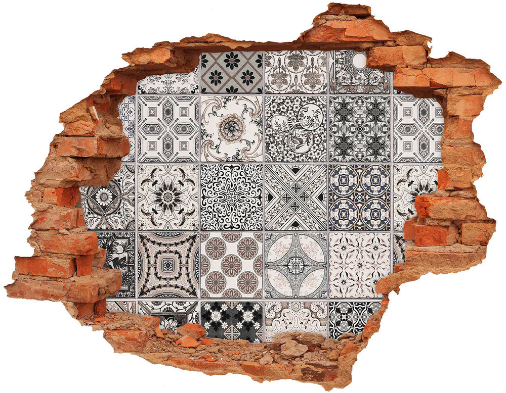 Wallmuralia.pl Fototapeta dziura na ścianę Ceramiczne płytki