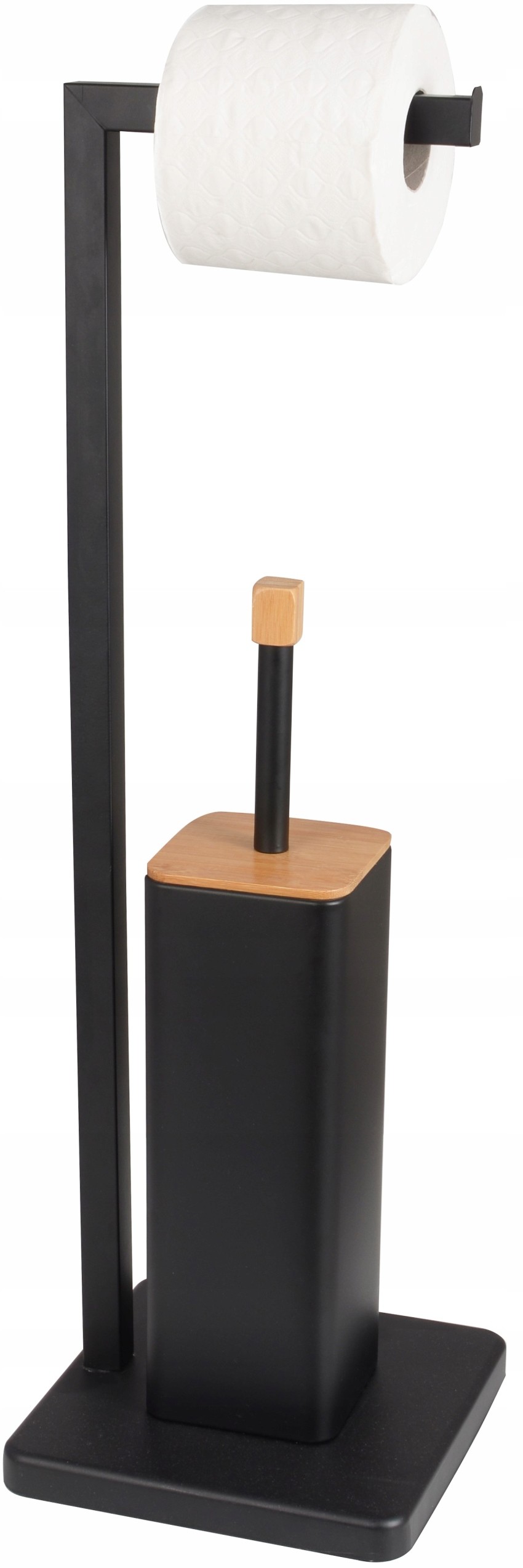 Stojak Czarny Mat Szczotka Wc + Uchwyt Na Papier