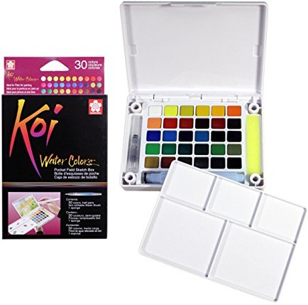 Sakura koi akwarela Pocket Field Sketch Box 30 kolorów, sortowane farby akrylowe, wielobarwny XNCW-30N