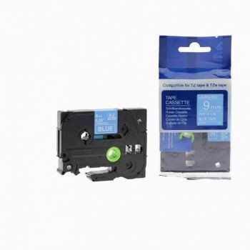 Brother TZ-525 TZe-525 9mm x 8m biały druk niebieski podkład taśma zamiennik TZe525