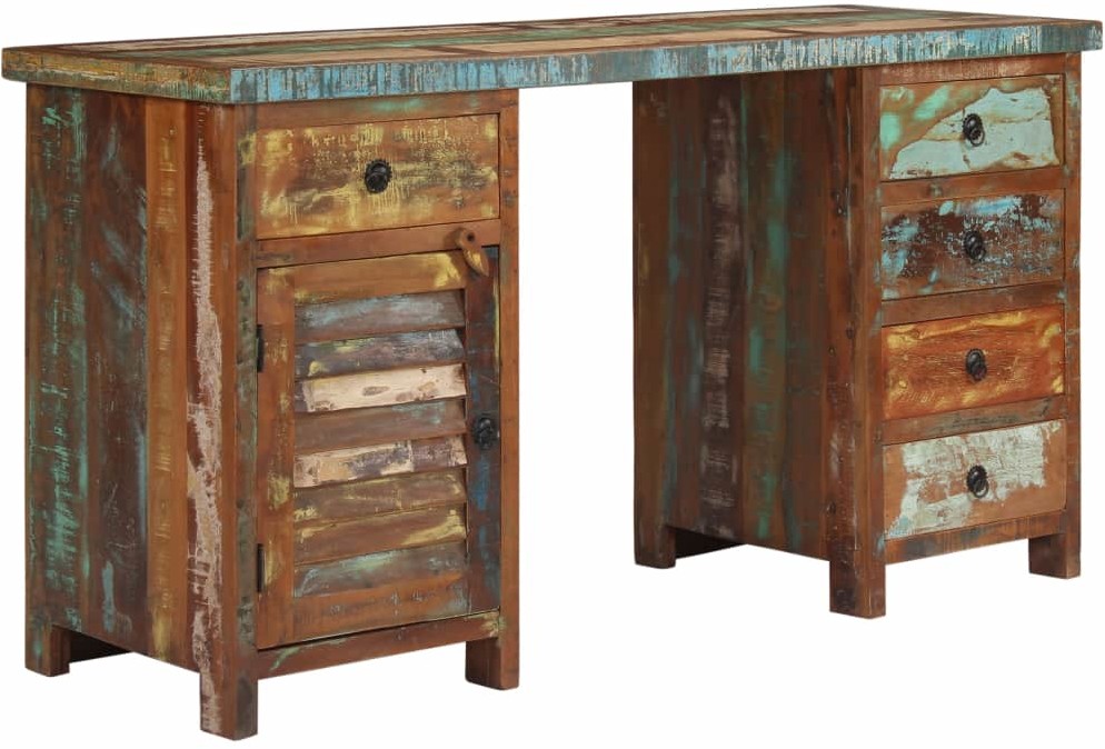 vidaXL Biurko z szafką i szufladami, drewno z odzysku, 140x50x77 cm vidaXL