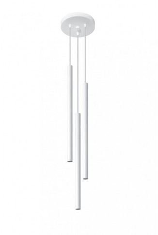 Biała lampa wisząca z trzema tubami - 5X EX521 C2-F58