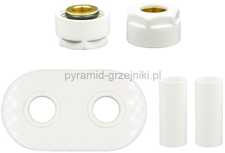 Vario Term Zestaw maskujący rozety + tuleje + złączki Cu/Pex x GW3/4 - białe instalacja miedziana -CU rozeta owalna ZMR2M15x3/406