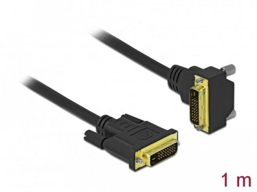 Delock Kabel DVI-D M 24+1 DVI-D M 24+1 kątowy dół czarny 1m