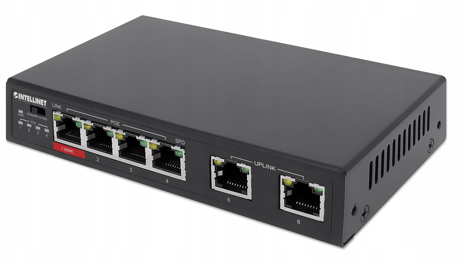 Switch 6xRJ45 10/100 w tym 3xPoE i 1xHighPowerPoE