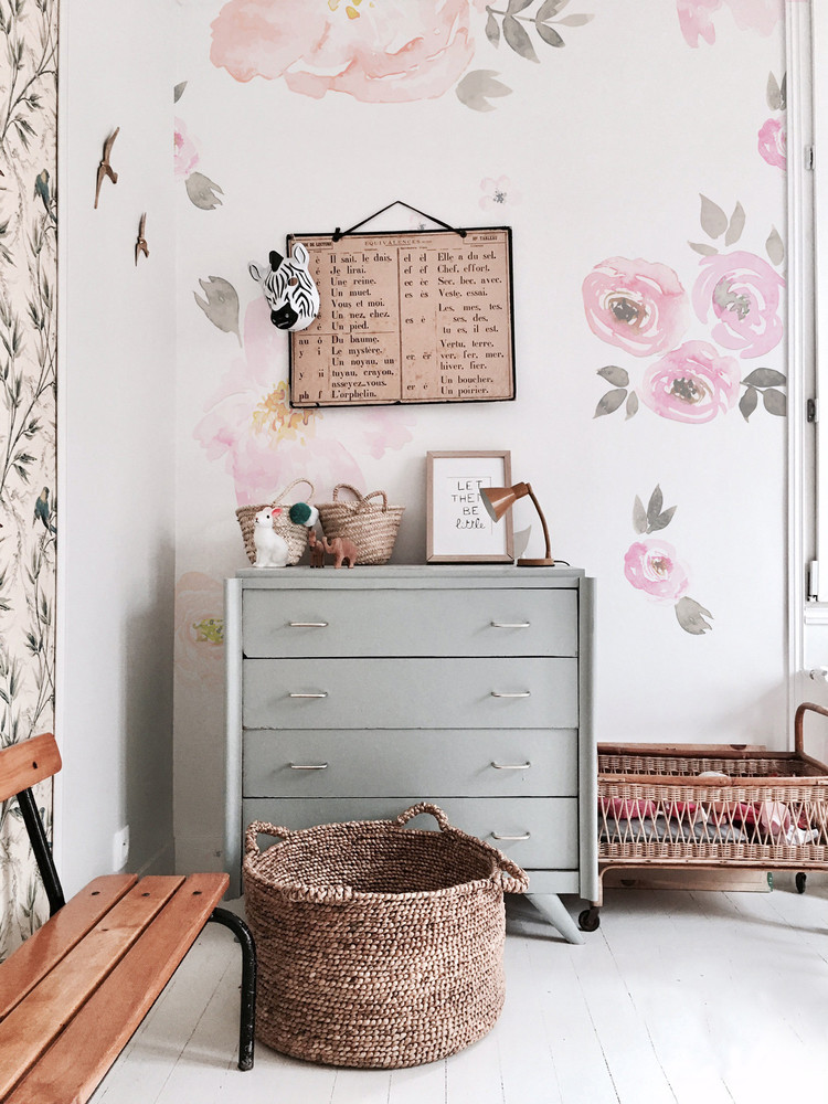 Coloray.pl Naklejki na ścianę Kwiaty w Stylu Vintage BubbleFree