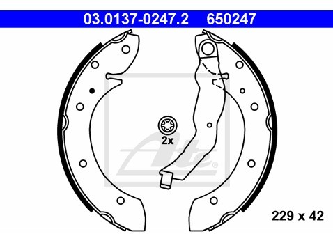 ATE Szczki hamulcowe - komplet 03.0137-0247.2
