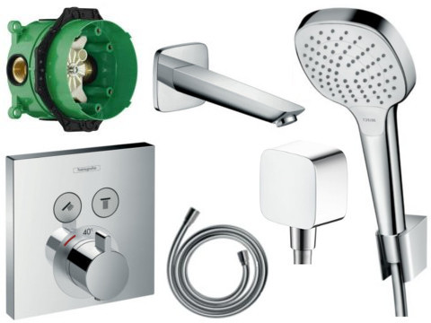 Hansgrohe SHOWER ZESTAW WANNOWY BATERIA TERMOSTAT - 01800180 + 15763000 + 26425400 + 26457000 + 71410000 01800180 + 15763000 + 26425400 + 26457000 + 714100