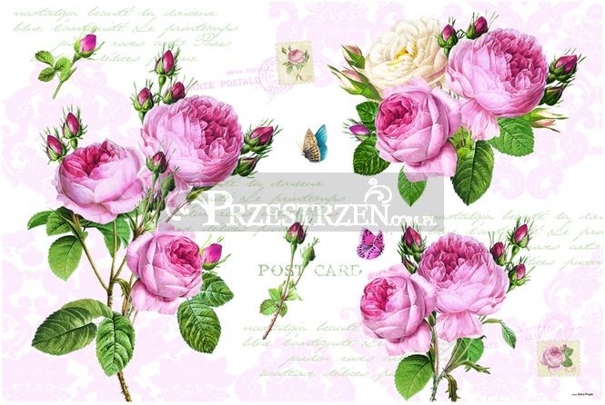 Nuova R2S Easy life r2s DUŻA PODKŁADKA POLIPROPYLENOWA NA STÓŁ - Romantic Roses - Róże (550 RMR)
