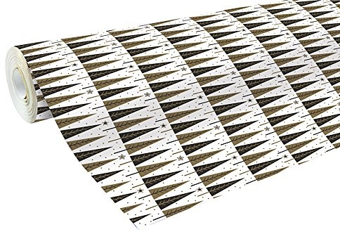 Clairefontaine 50 m X 70 cm Black and White Christmas drzew częściowych papier do pakowania prezentów 201340C