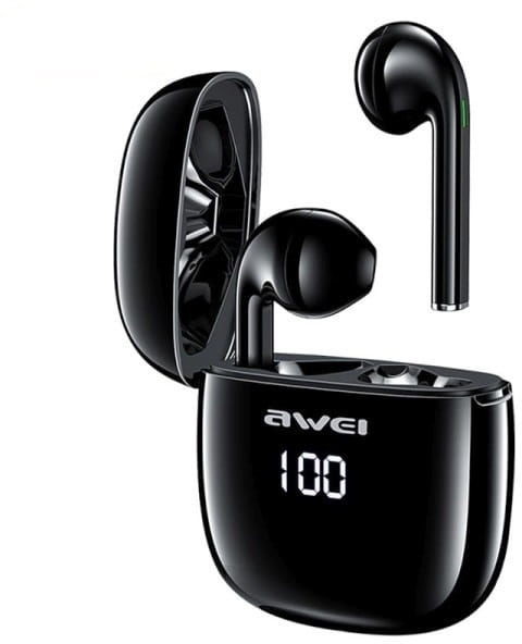 Awei słuchawki Bluetooth 5.0 T28P TWS + stacja dokująca czarny/black AWEI052BLK