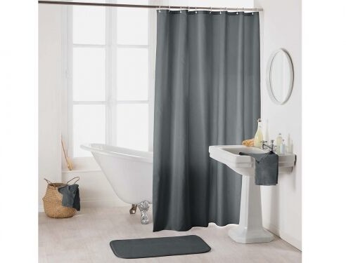 Douceur ZASŁONA PRYSZNICOWA SZARA CIEMNA 180x200 ESSENCIA 3574388006956