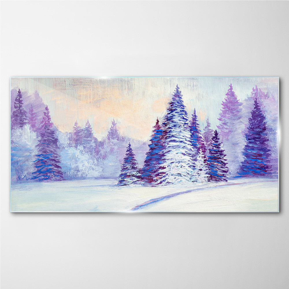 PL Coloray Obraz Szklany Zima las Śnieg Przyroda 100x50cm