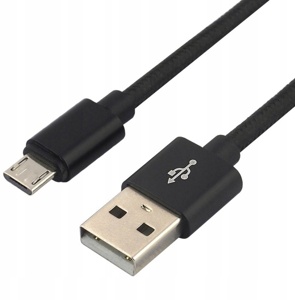 everActive Kabel przewód pleciony USB micro USB everActive CBB-2MB 200cm z obsługą szybkiego ładowania do 2,4A czarny CBB-2MB