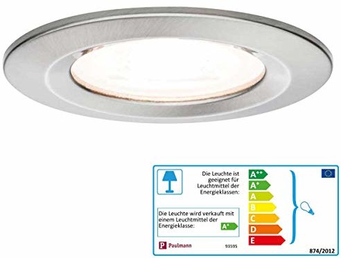 Paulmann Premium EBL zestaw Nova okrągły przyciemniana lampka LED 1 X 7 W 230 V GU10 51 MM, żelazo geb./Alu-cynk 93595