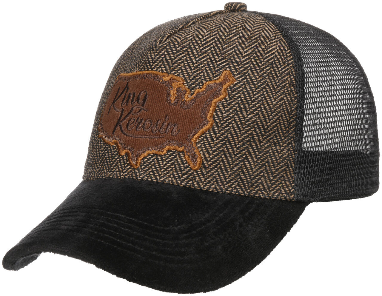 Czapka Trucker Black Brown by King Kerosin, czarny, One Size
