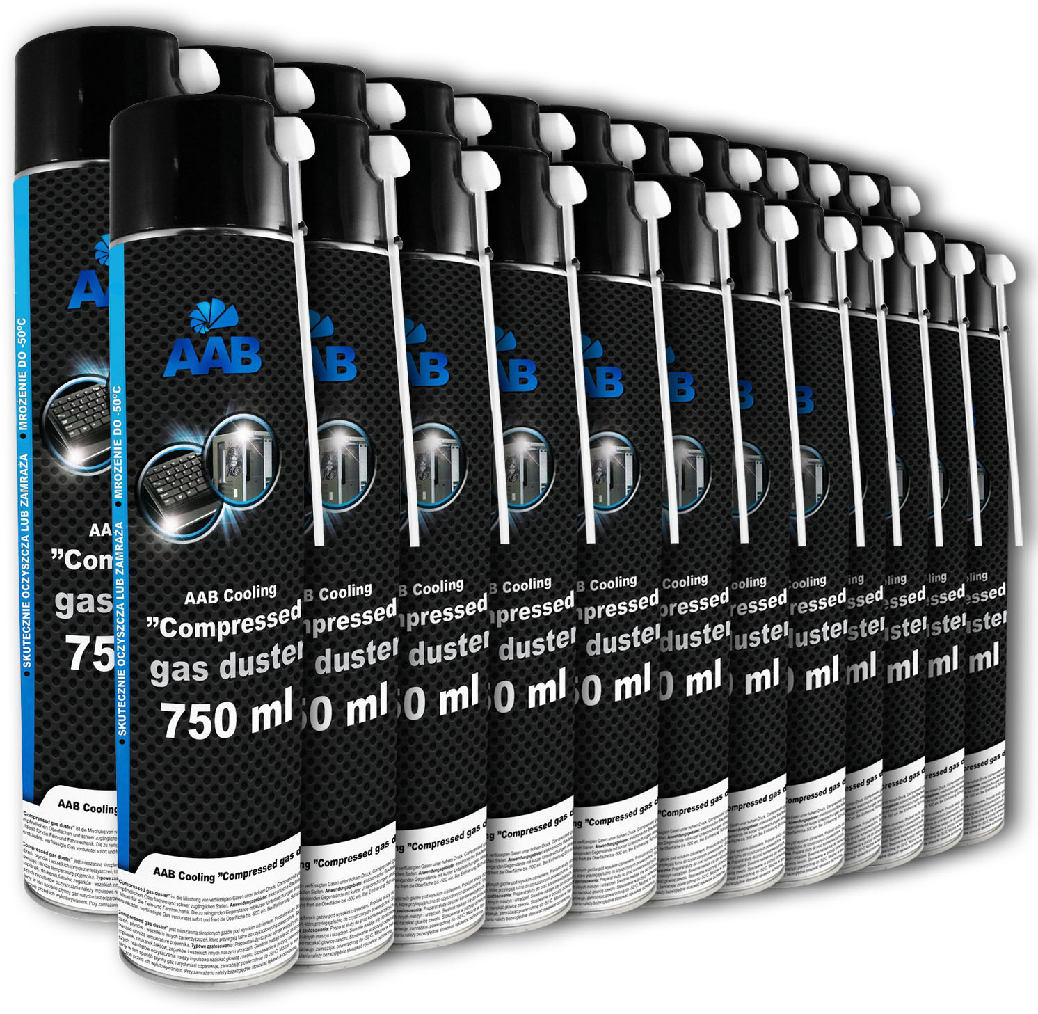 24x Aabcooling Sprężone Powietrze 750ml+ 48x Rurka