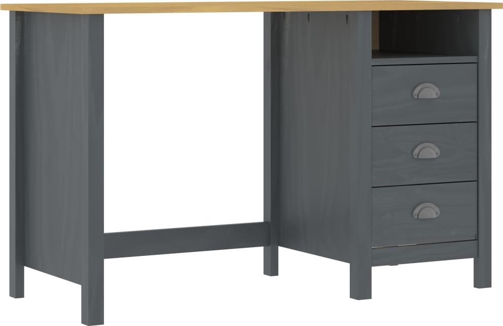 vidaXL Biurko vidaXL VidaXL Biurko Hill Range z 3 szufladami szare 120x50x74 cm sosna 288997