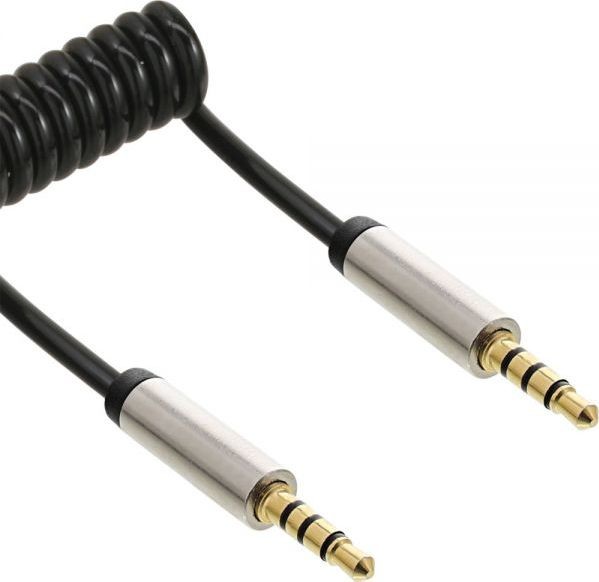 InLine InLine Slim Audio spiralny kabel 3.5mm męski męski 4-pin Stereo 0.5m 99274