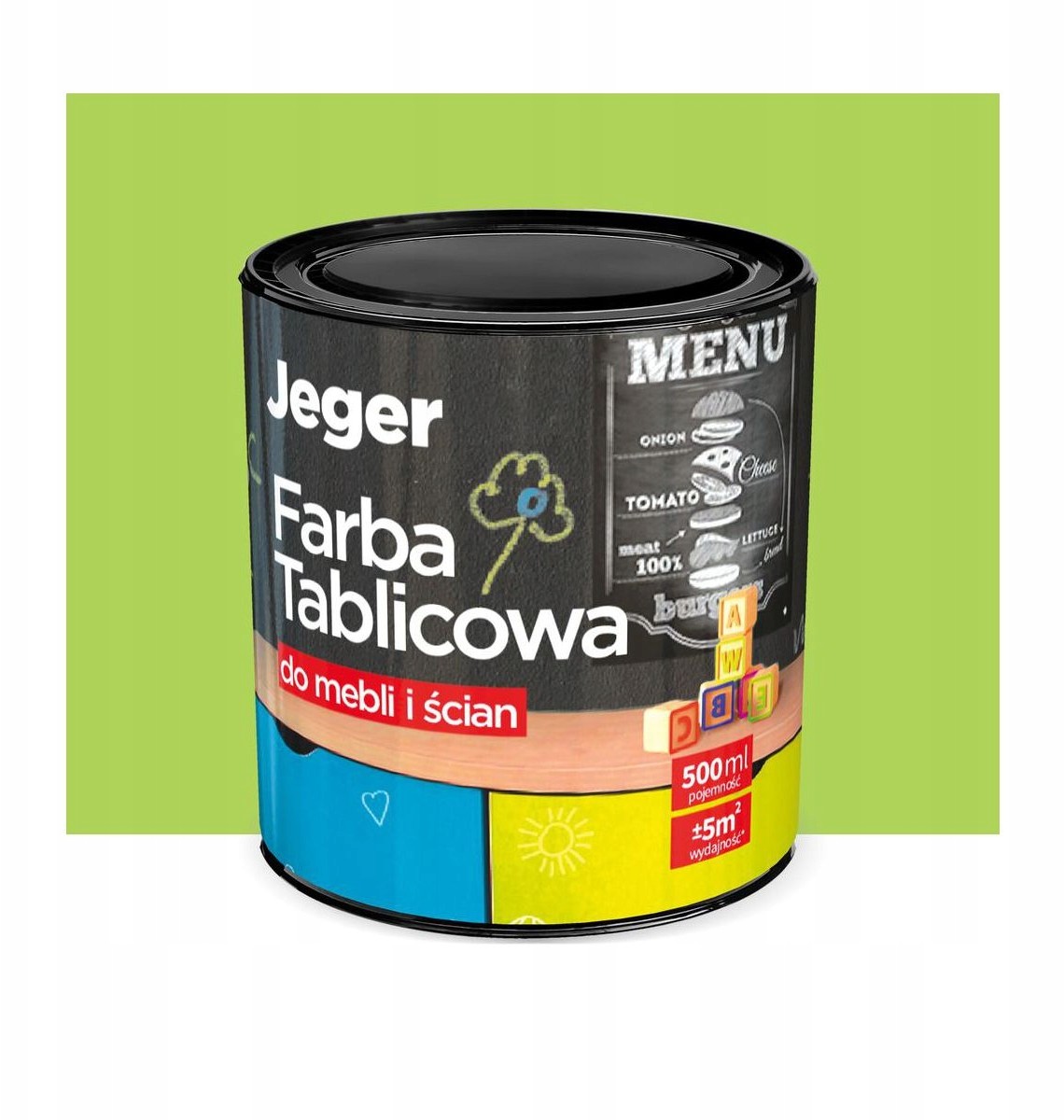 JEGER Farba tablicowa do mebli i ścian 0.5 l Zielona