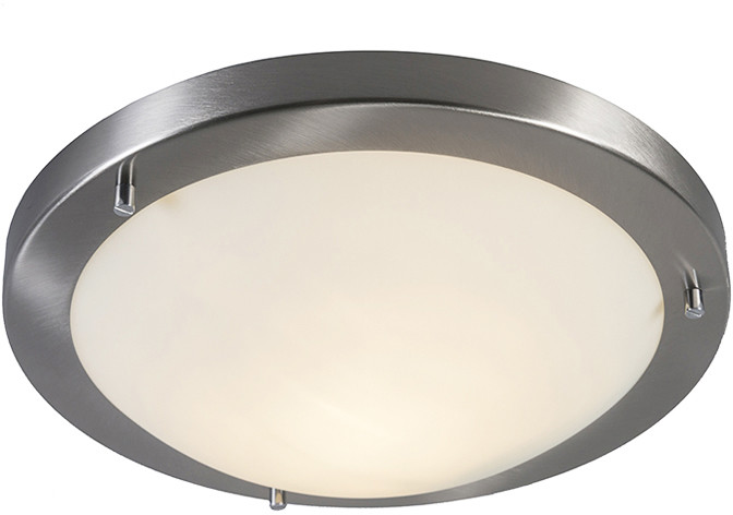 QAZQA Inteligentna lampa sufitowa stal 31 cm z WiFi A60 IP44 - Yuma