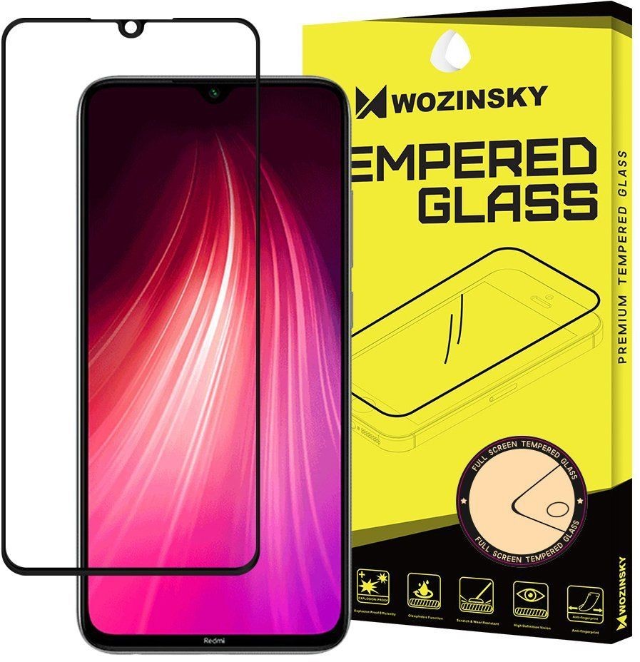 Wozinsky super wytrzymałe szkło hartowane Full Glue na cały ekran z ramką Case Friendly Xiaomi Redmi 9C przezroczysty
