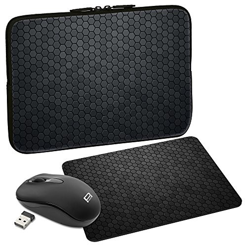 Pedea Design pokrowiec ochronny na notebooka torba do 15,6 cala (39,6 cm) z podkładką pod mysz i bezprzewodową myszą, First One SET020-66060474