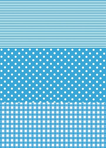 Clairefontaine Papier decopatch do majsterkowania, 395 X 298 MM, paski/kropki/karo,  szt. w opakowaniu, niebieski/biały C549O
