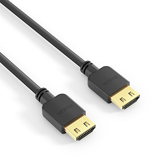 PureLink PI0500-010 High Speed HDMI kabel połączeniowy (4 K UltraHD (2160p), Ethernet, 18 Gbps), wtyczka HDMI-A na wtyczkę HDMI-A, certyfikowany, bezhalogenowy, ultrapłaski, 1,00 m, czarny PI0500-010