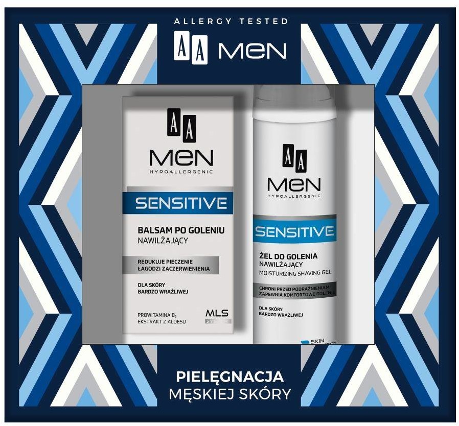 AA AA Men Sensitive zestaw żel do golenia 200ml + balsam po goleniu 100ml 92059-uniw