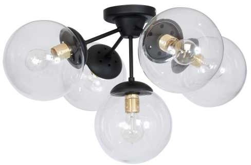 Luminex Plafon Hamar 8287 lampa sufitowa 5x60W E27 czarny złoty