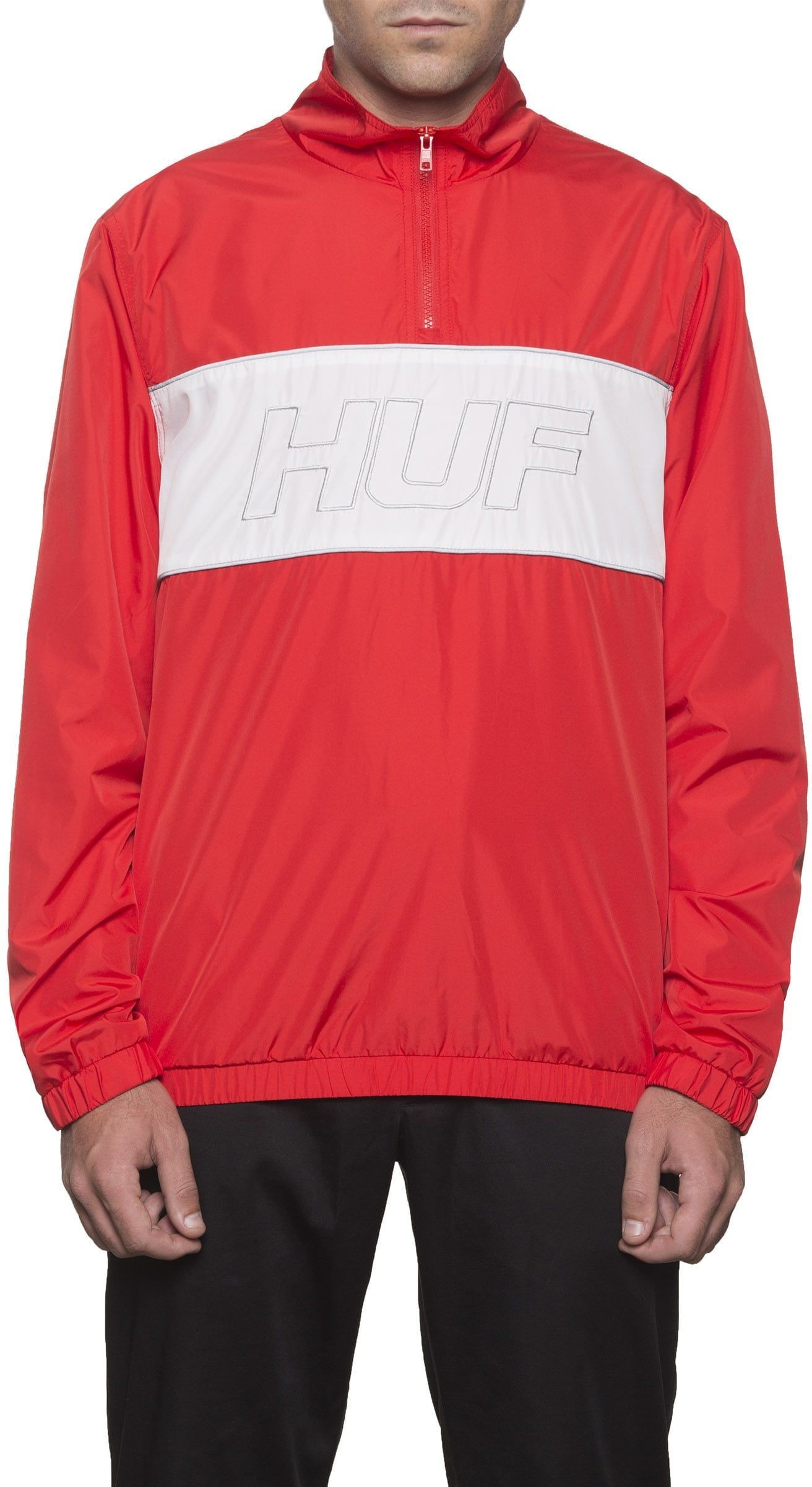 HUF kurtka męska STADIUM HALF ZIP TRACK JACKET RED