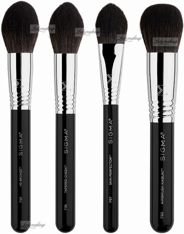Sigma STUDIO BRUSH SET - 4 PREMIUM FACE BRUSHES - Zestaw 4 pędzli do makijażu twarzy
