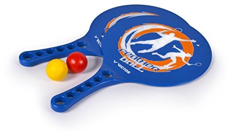 Victor feathe ball set Premium wnosząc, 2 lotkami i jedną z 2 stabilnego tworzywa sztucznego torba do noszenia, Feather ball Beach Ball Set, niebieska, 36,5 X 22 74/1/0