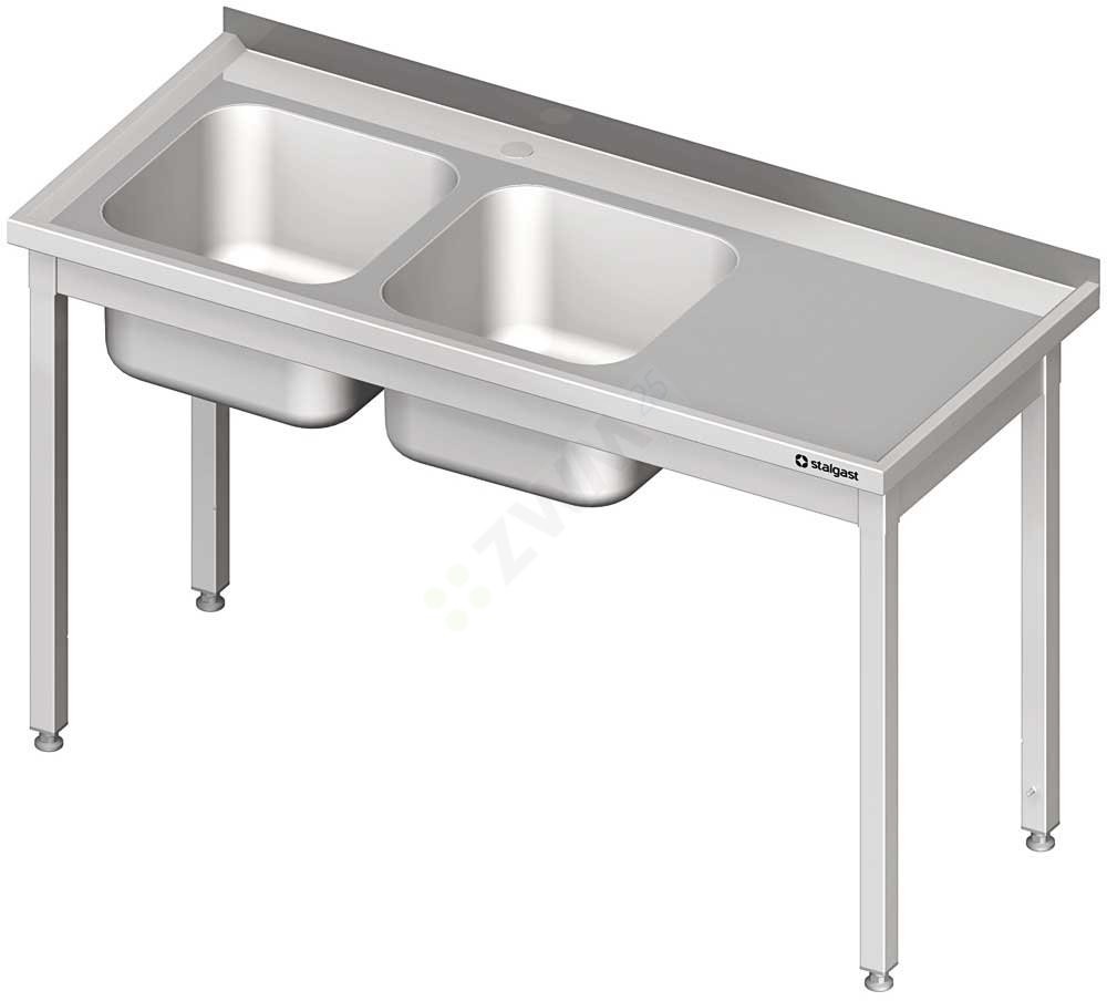 Stalgast stół ze zlewem 2-kom.(L),bez półki 1200x700x850 mm skręcany 980797120