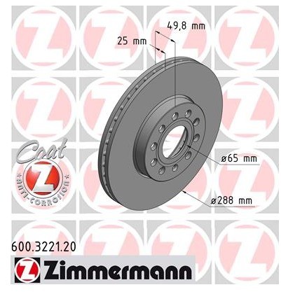 Zimmermann Tarcza hamulcowa 600.3221.20