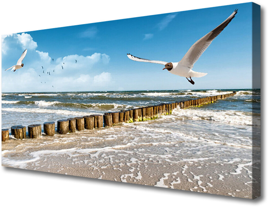 PL Tulup Obraz Canvas Mewy Morze Krajobraz 100x50cm