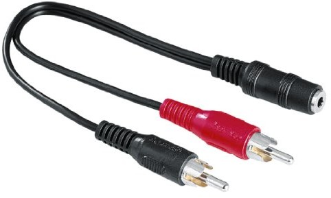 Hama adapter audio z wtyków cinch (2x) na gniazdo mini jack 3,5 mm łatwo otwierane opakowanie 10 cm 00116011