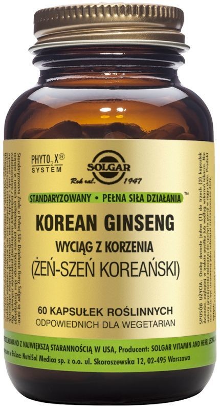 Solgar Żeń-szeń koreański (Korean Ginseng) - 60 kapsułek