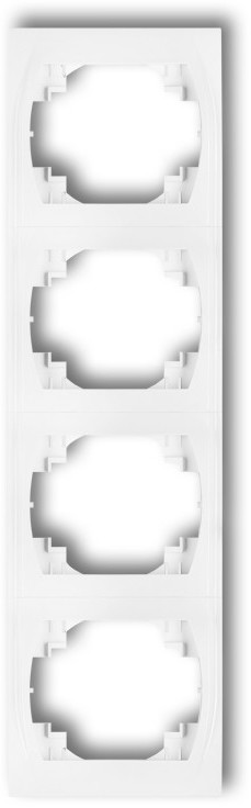 Karlik Ramka poczwórna pionowa LOGO LRV-4 biały LRV-4